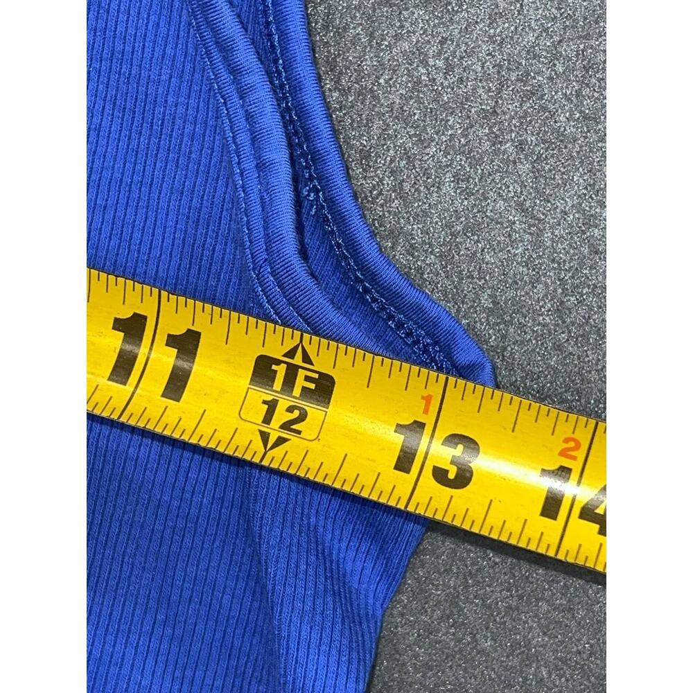 Rag & Bone organic pima cotton Y2K Blue Essential Rib Tank Top Medium A008834 - Picture 8 of 8